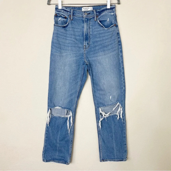 Abercrombie & Fitch The Ankle Straight Ultra
High Rise Jeans 27 / 4R Distressed - Picture 2 of 12